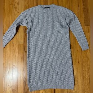 Huang’s Gray Cable Knit Sweater Dress
